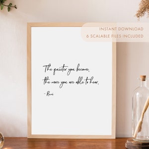 Printable Rumi Quote Wall Art, Rumi Poetry Poster, Mindfulness Inspirational Quote, Spiritual Home Decor