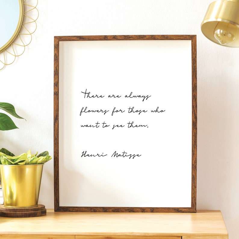 Citation de fleurs dHenri Matisse imprimable Affiche Etsy