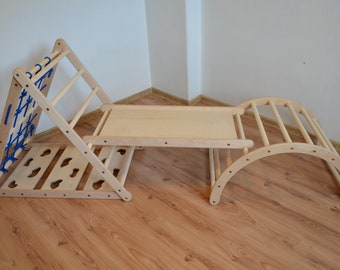 Lemurenling Kletterset (Kletterdreieck 87cm hoch, Rutsche und Bogen)