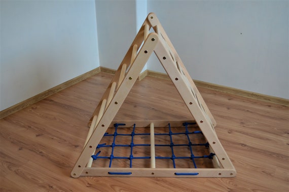 3-sided Climbing Triangle Climbing structure Kids Climbing Toy For Movement Development Rock Wall Rope Wall Ladder