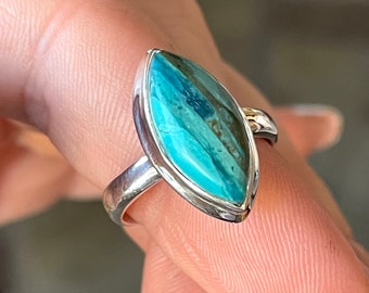 Peruvian, Blue, Opal, Ring, Size 7, Peruvian Opaline