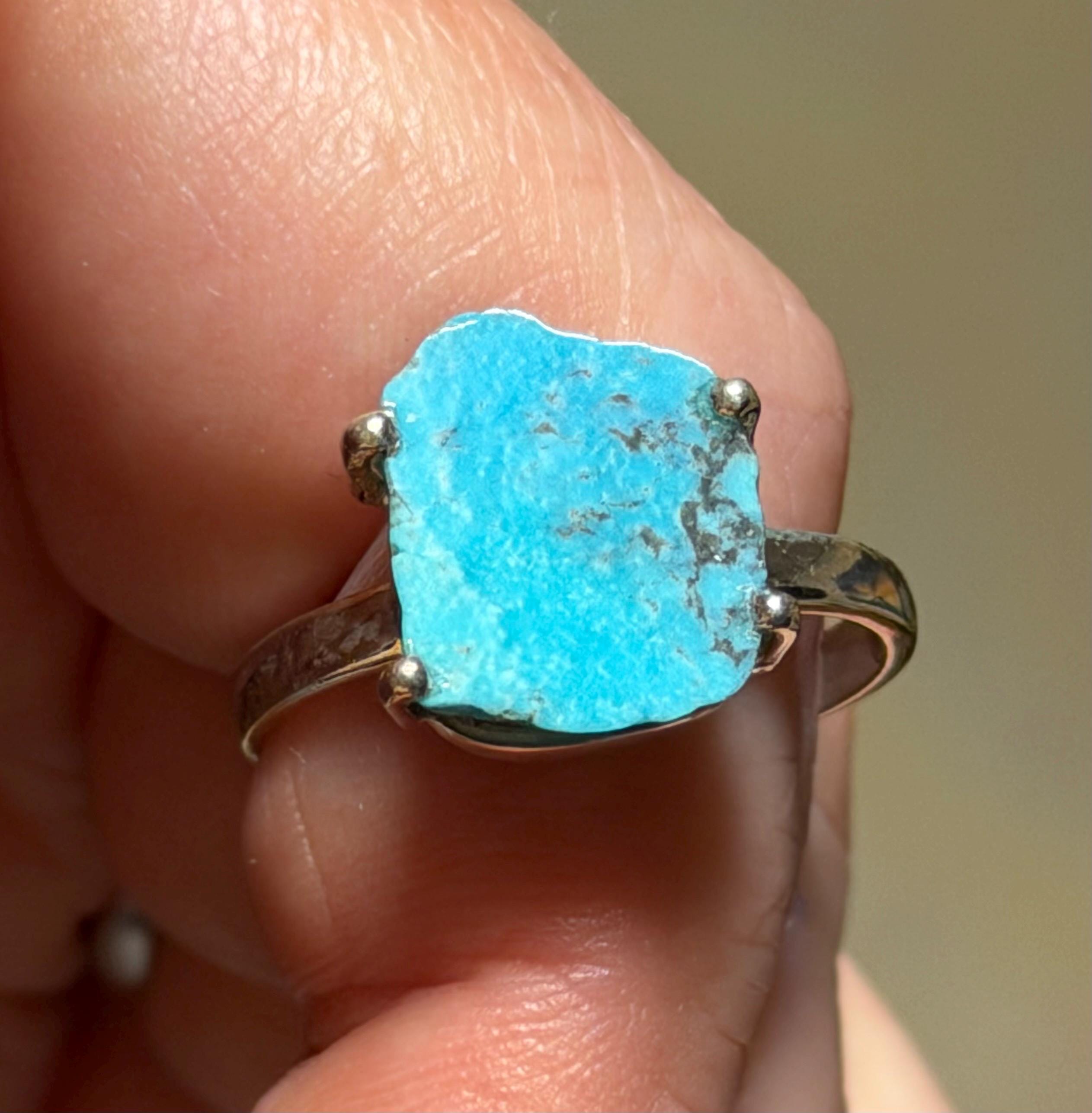Sleeping Beauty, Turquoise, Ring, Size 9, in Sterling Silver - Etsy