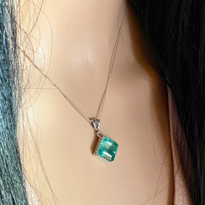 Emerald, Pendant, Necklace, In Sterling Silver