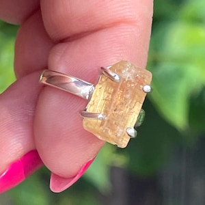 Imperial, Topaz, Ring, Size 6, In Sterling Silver, Raw, Rough