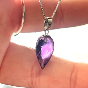 Purple, Amethyst, Pendant, Necklace, In Sterling Silver
