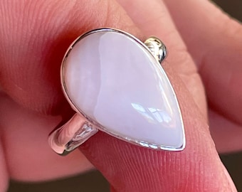 Rosa, Aragonit, Ring, Storlek 6.5, I Sterlingsilver