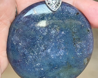 Iolite, Sunstone, Pendant, Necklace, In Sterling Silver