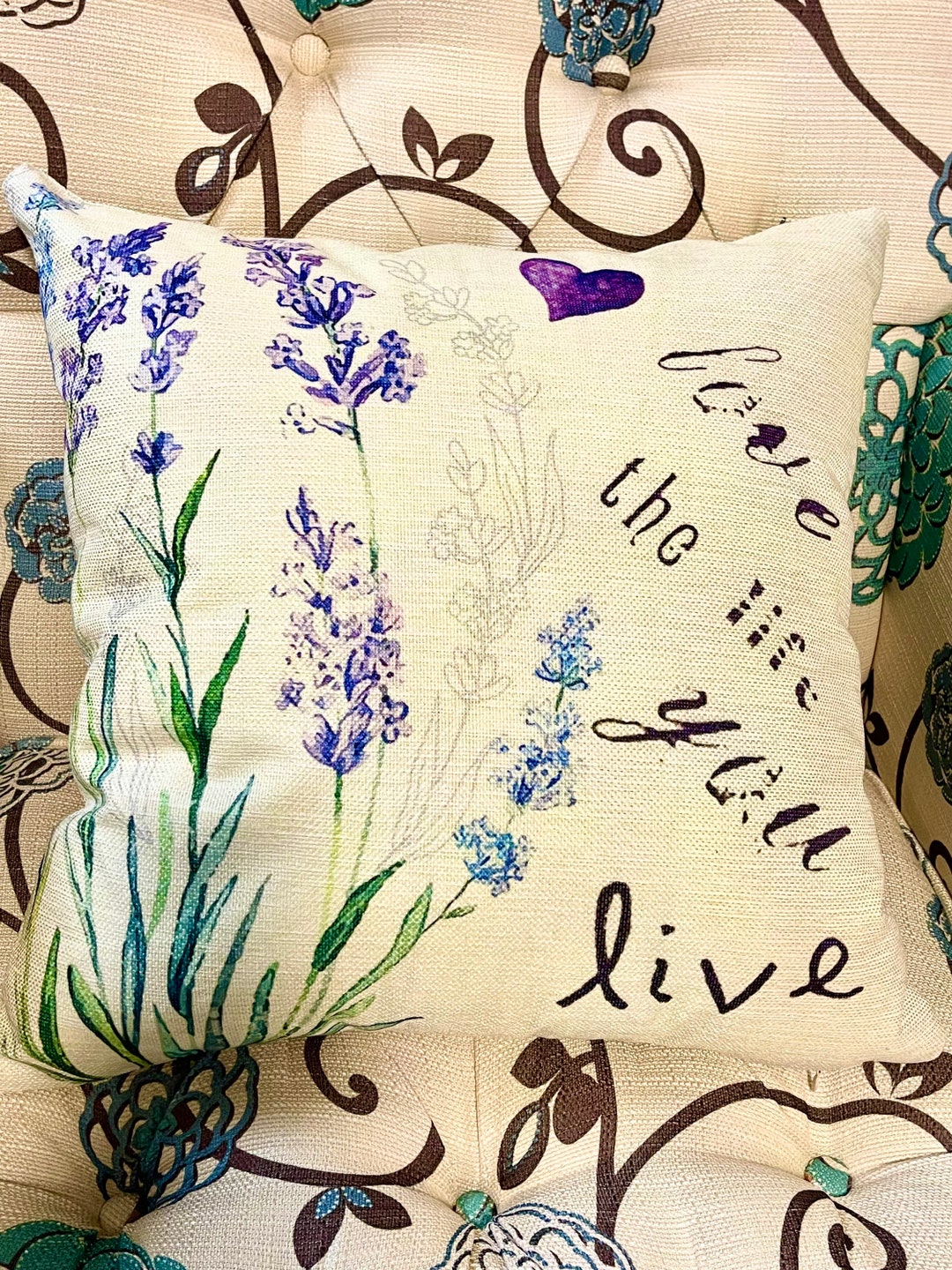 Burlap, Lavender, Decorative Pillow Covers Etsy