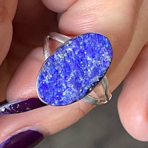 Raw, Lapis Lazuli, Ring, Size 10, In Sterling Silver