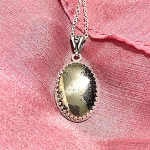 Apache, Pyrite, Pendant, Necklace, In Oxidized, Sterling Silver, Pyrite Necklace