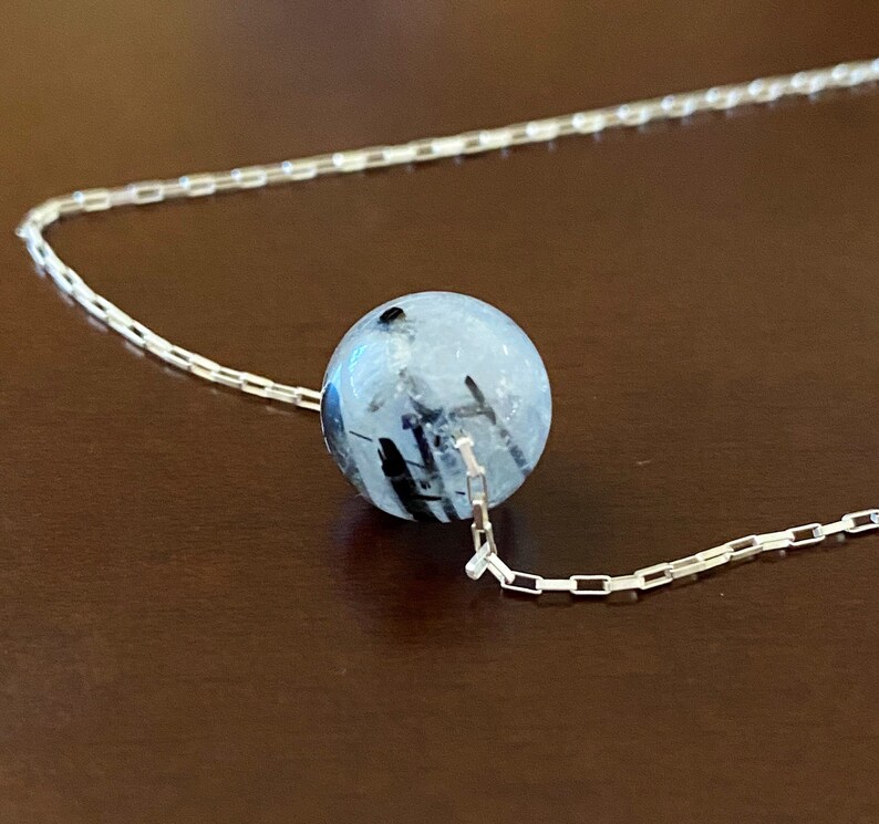 Rutilated Quartz Necklace In 925 Sterling Silver