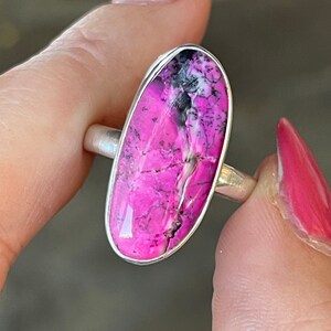 Pink, Dendritic, Opal, Ring, Size 10.5, In Sterling Silver