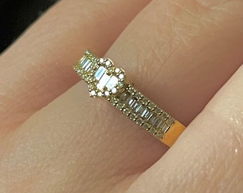 Heart, Diamond, Ring, Size 9, In Yellow Gold, Natural, Diamond, Ring