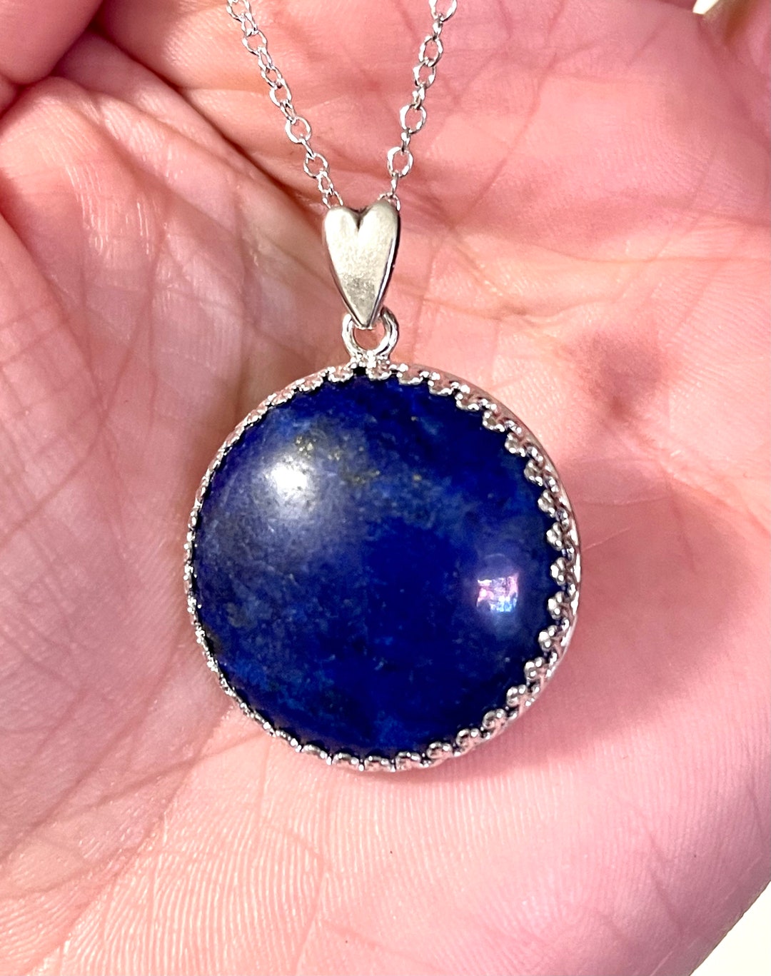 Lapis Lazuli Pendant Necklace in Sterling Silver Etsy