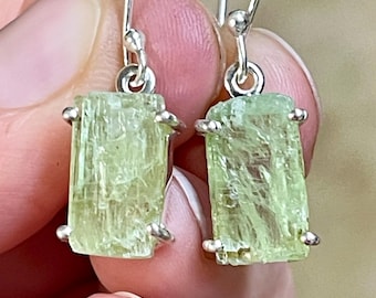 Green, Kyanite, Earrings, In 925 Sterling Silver