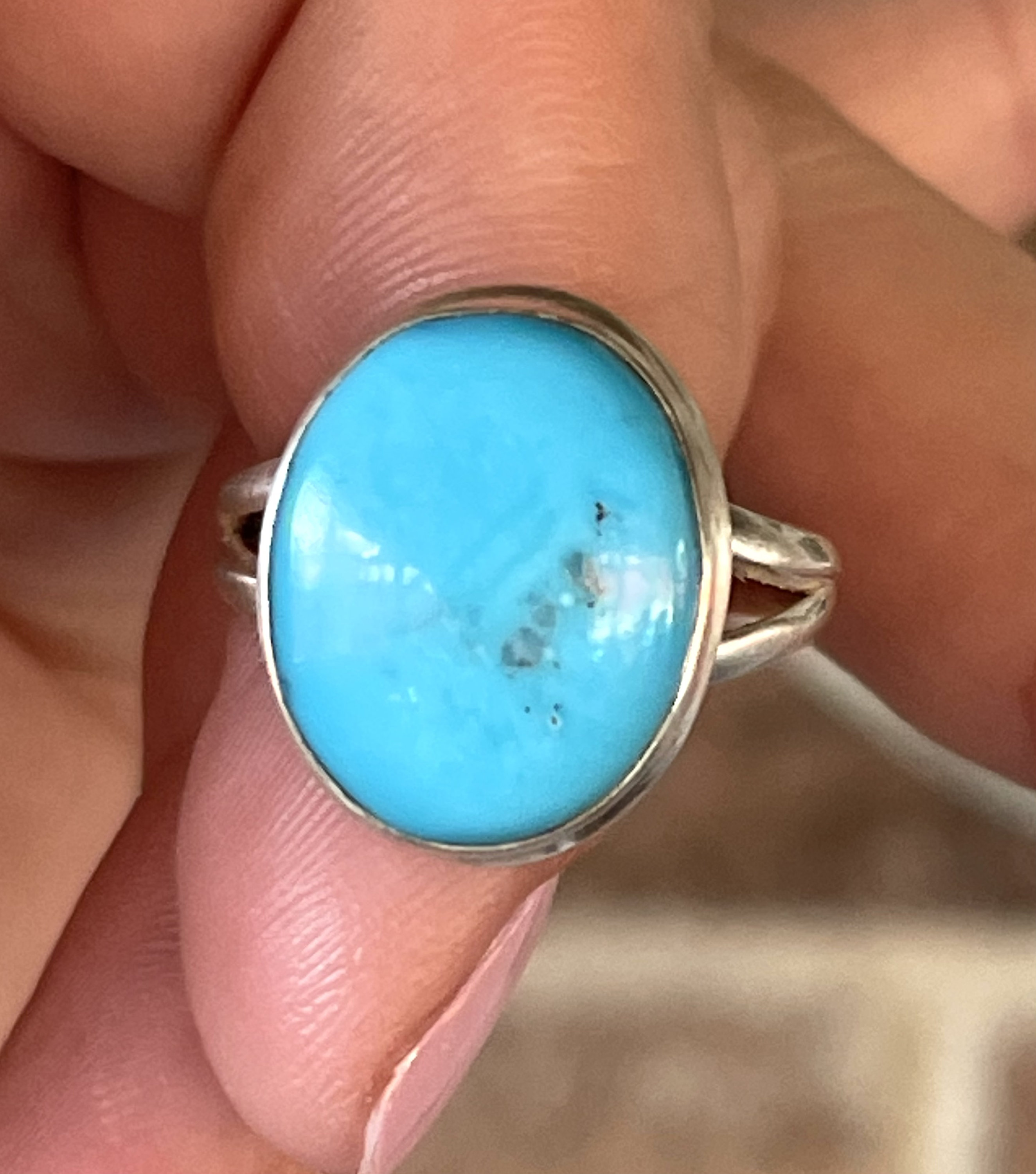 Persian, Blue, Turquoise, Ring, Size 8.5, in Sterling Silver - Etsy