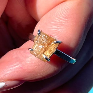 Raw, Imperial, Topaz, Ring, Size 7, In Sterling Silver