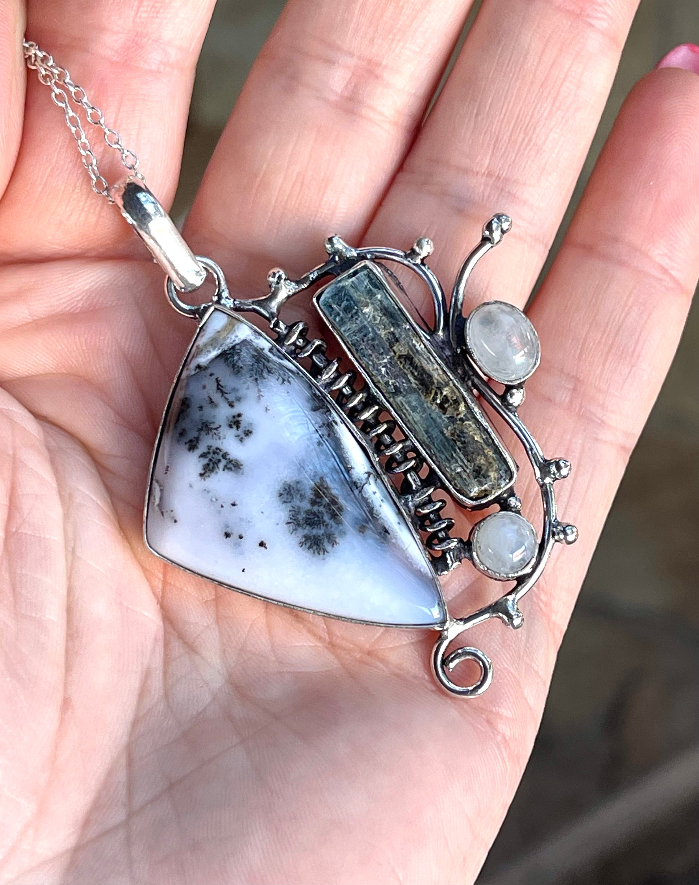 Dendritic opal best sale pendant