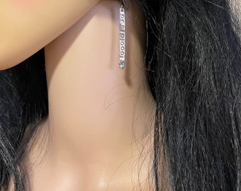 ブルー、トパーズ、星、イヤリング、酸化処理、スターリングシルバー