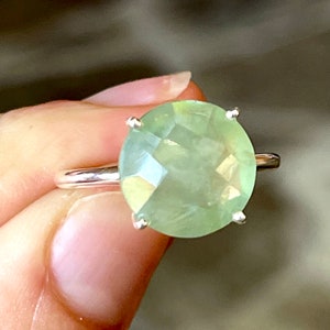 Prehnite, Ring, In Sterling Silver, Size 6.75
