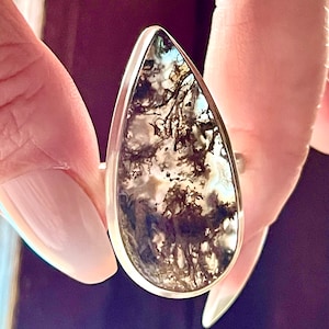 Moss, Agate, Ring, Size 12, In Sterling Silver