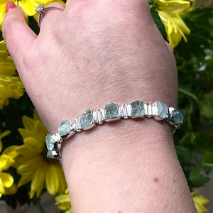 Aquamarine, Bracelet, In Sterling Silver