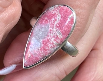 Rosa, Thulite, Anello, Taglia 9.25, In Argento