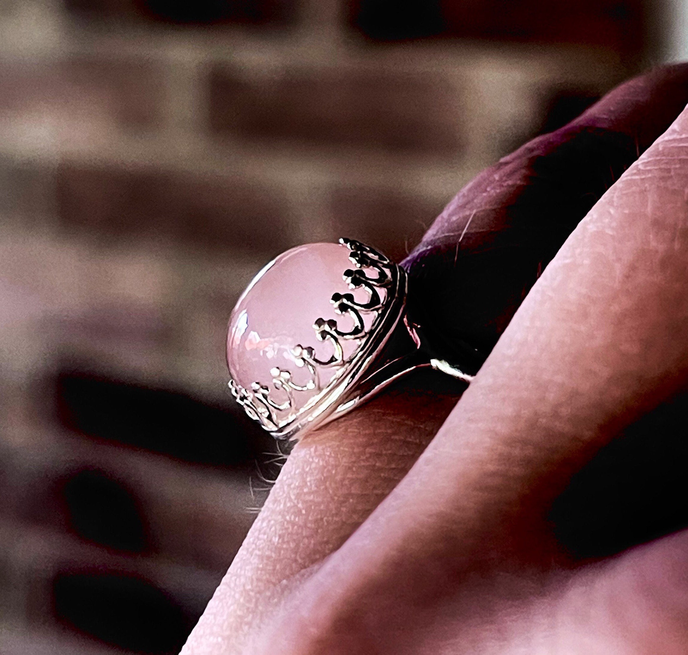 正規店仕入れの ローズクォーツ、リング、スターリングシルバー - Etsy 日本 アクセサリー