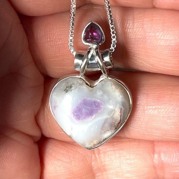 Purple, Amethyst, Opal Morado, Violet Flame, Opal, Pendant, Necklace, In Sterling Silver