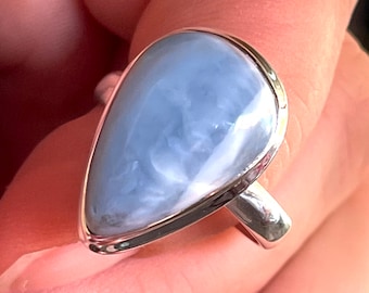 Owyhee, Blue, Opal, Ring, In Sterling Silver, Size 9