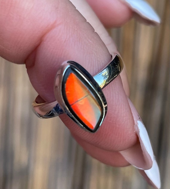 Ammolite Ring Size 6 in Sterling Silver Etsy Ireland