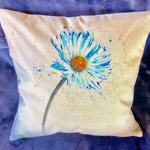 Funda de almohada Single Blue Flower Print Decor