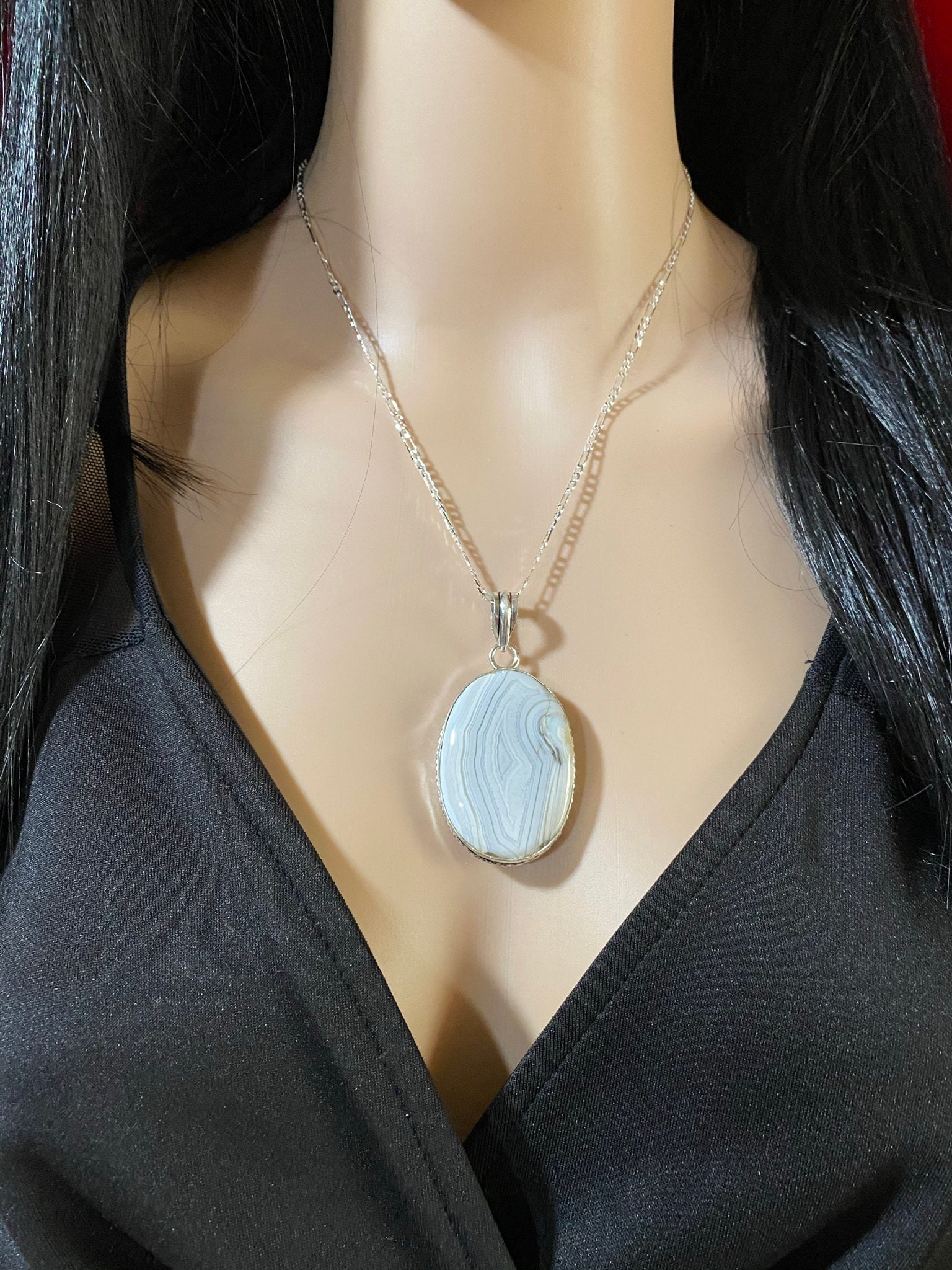 【匿名配送】agate レース調ネックレス 匿名配送】agate レース調ネックレス