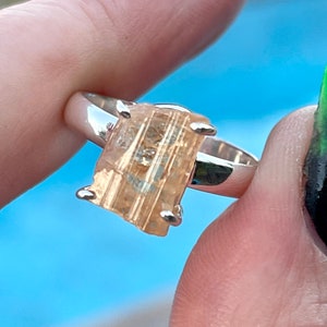 Raw, Imperial, Topaz, Ring, Size 9, In Sterling Silver