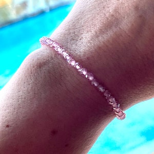 Pink, Zircon, Bracelet, Stretchable, Natural Zircon Bracelet