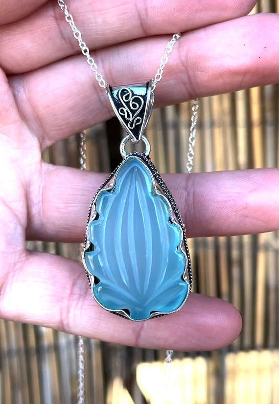 Aqua cheap chalcedony necklace