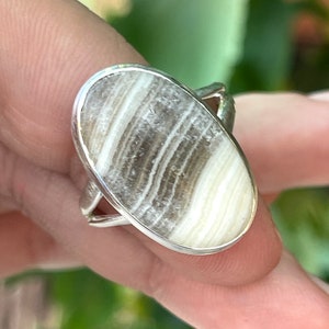 Zebra, Jaspis, Ring, Größe 9, in Sterling Silber
