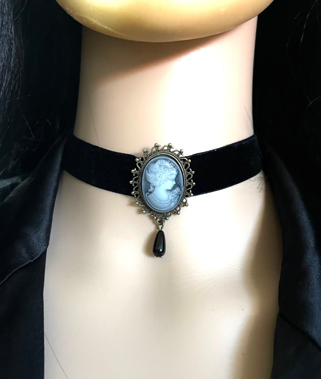 Statement Collier Choker Necklace, Lace, Cameo, Choker, Lady Cameo Lace ...