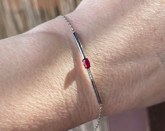 【アトレイユ)シルバー装飾ブレスレット 赤い宝石 Bracelet -Dawn- Graceful Red シルバー ブレスレット – yuzen