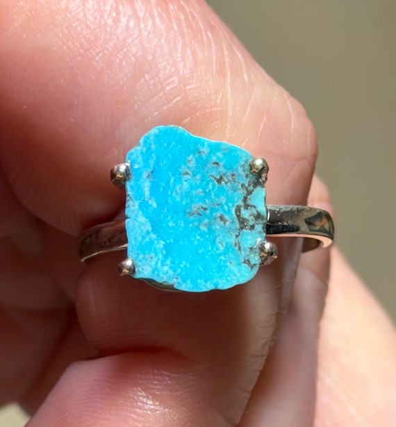 Sleeping Beauty, Turquoise, Ring, Size 9, in Sterling Silver - Etsy