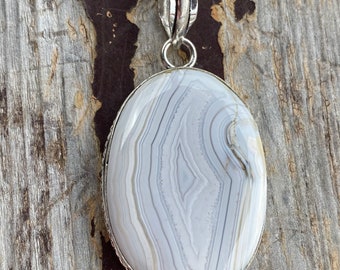 クレイジー レース アゲート、酸化銀ペンダント ネックレス