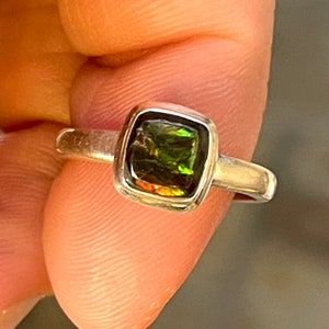 Bague fine Ammolite Taille 6, Argent sterling 925