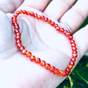 Orange, Zircon, Bracelet, Stretchable, Natural Zircon Bracelet