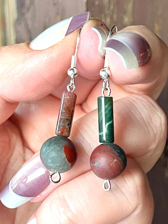 Bloodstone earrings discount