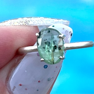 Green, Moss, Kyanite, Ring, Size 7, In Sterling Silver