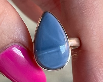 Owyhee, Blue, Opal, Ring, Size 7, In 925 Sterling Silver