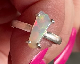 Ethiopian, Opal, Ring, Size 6.25, In Sterling Silver