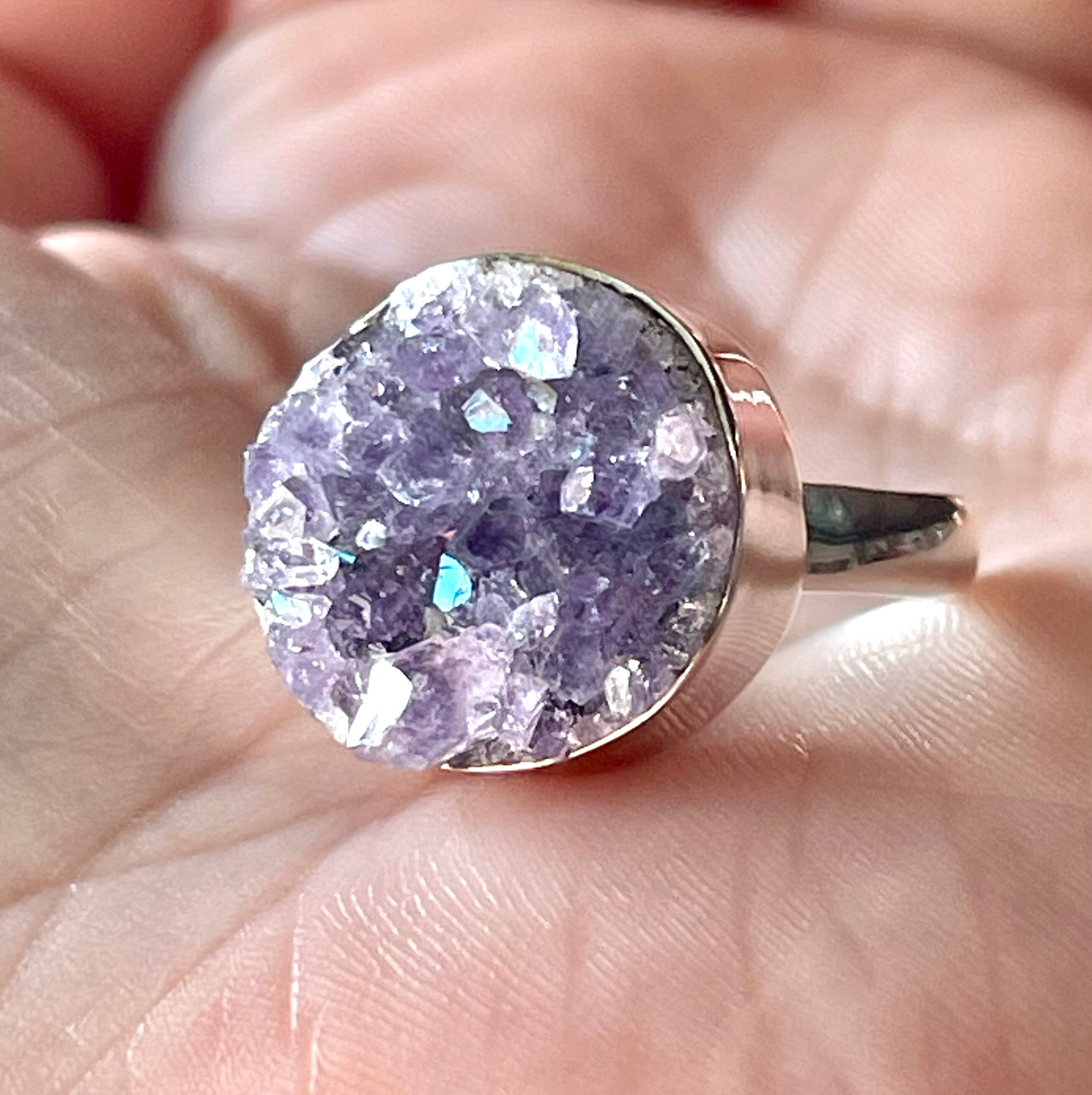 925 Sterling Silber Doppelt Kristall Ringe Für Damen