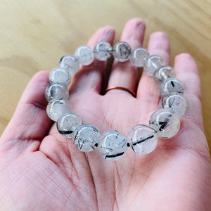 Black, Rutile, Quartz, Bead, Bracelet
