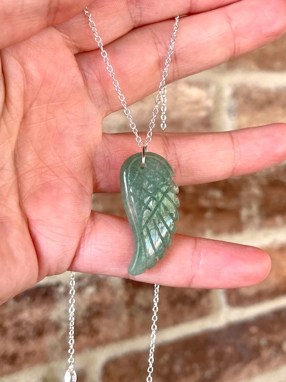 Green, Aventurine, Pendant Necklace, In Sterling Silver